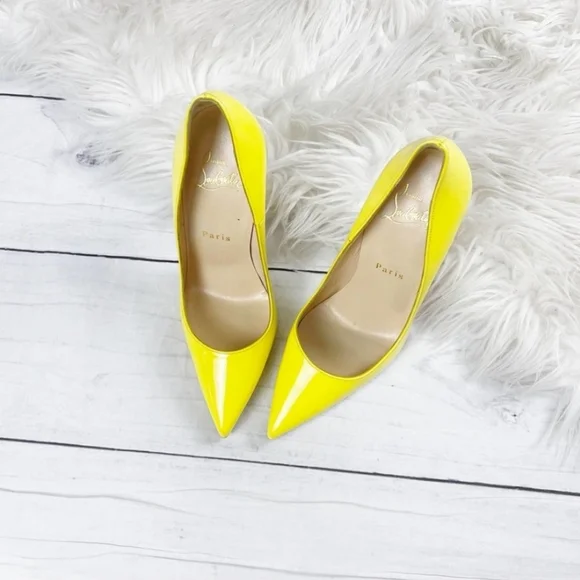 Christian Louboutin Women's Patent Yellow So Kate 120 Pumps Pointed Toe Size 36 - Picture 14 of 14